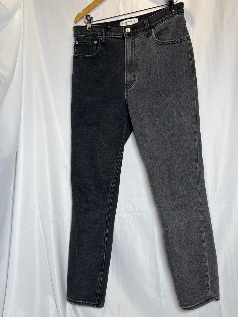 Abercrombie & Fitch Two-Tone Black and Charcoal Slim Straight Jeans